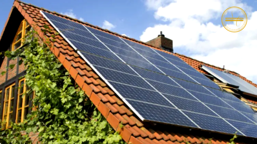 solar panels on a roof